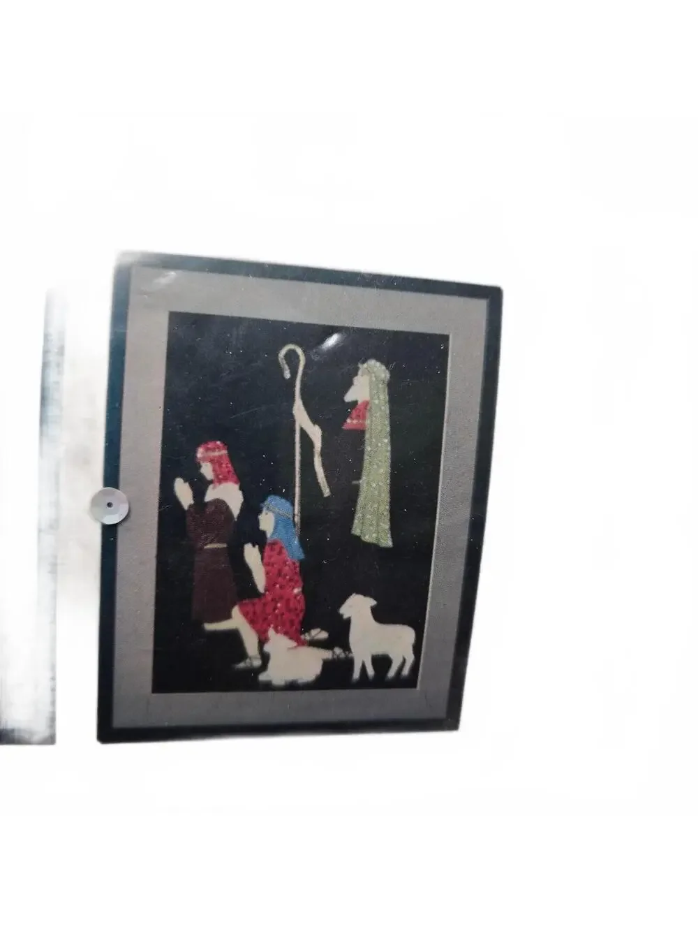Vtg Looney Embroidered Nativity Picture Kit 4F17 - FNP-S Shepards 16 X 20 sealed